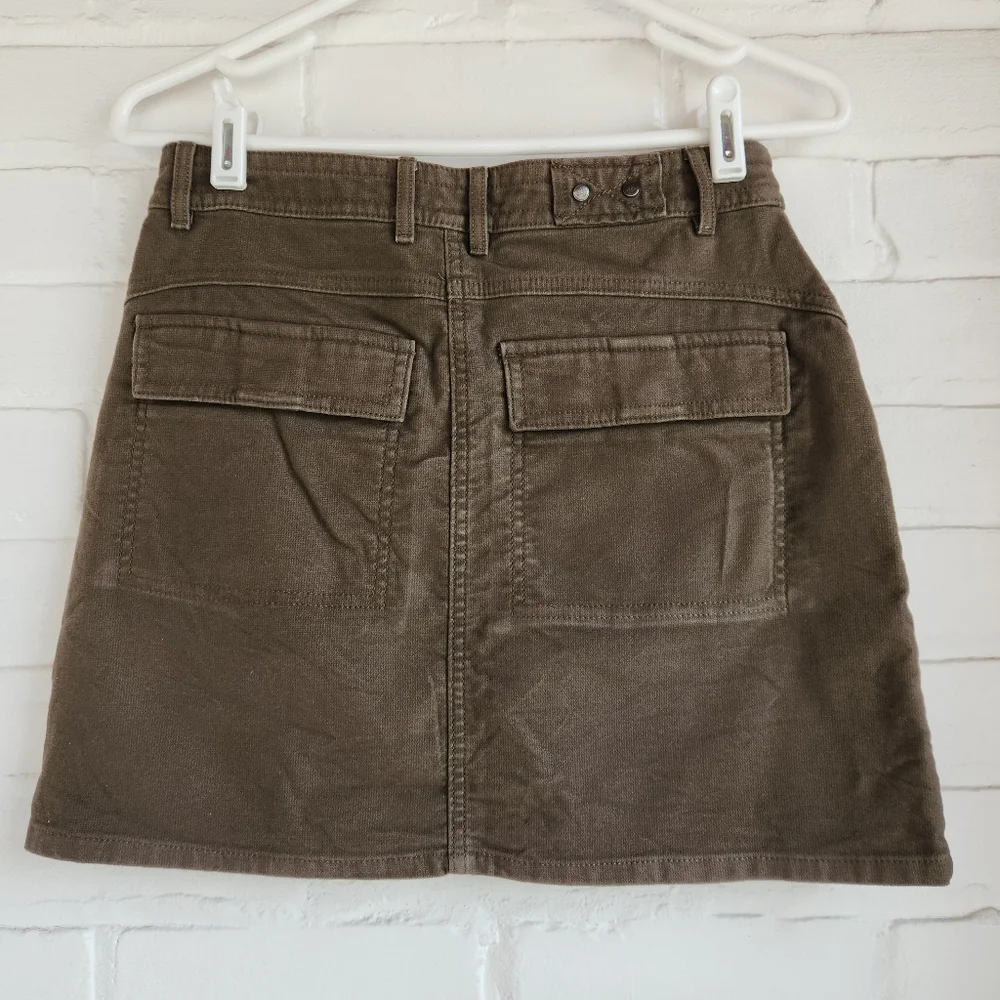 Prana Green Skirt Pockets Casual Organic Cotton Size 2